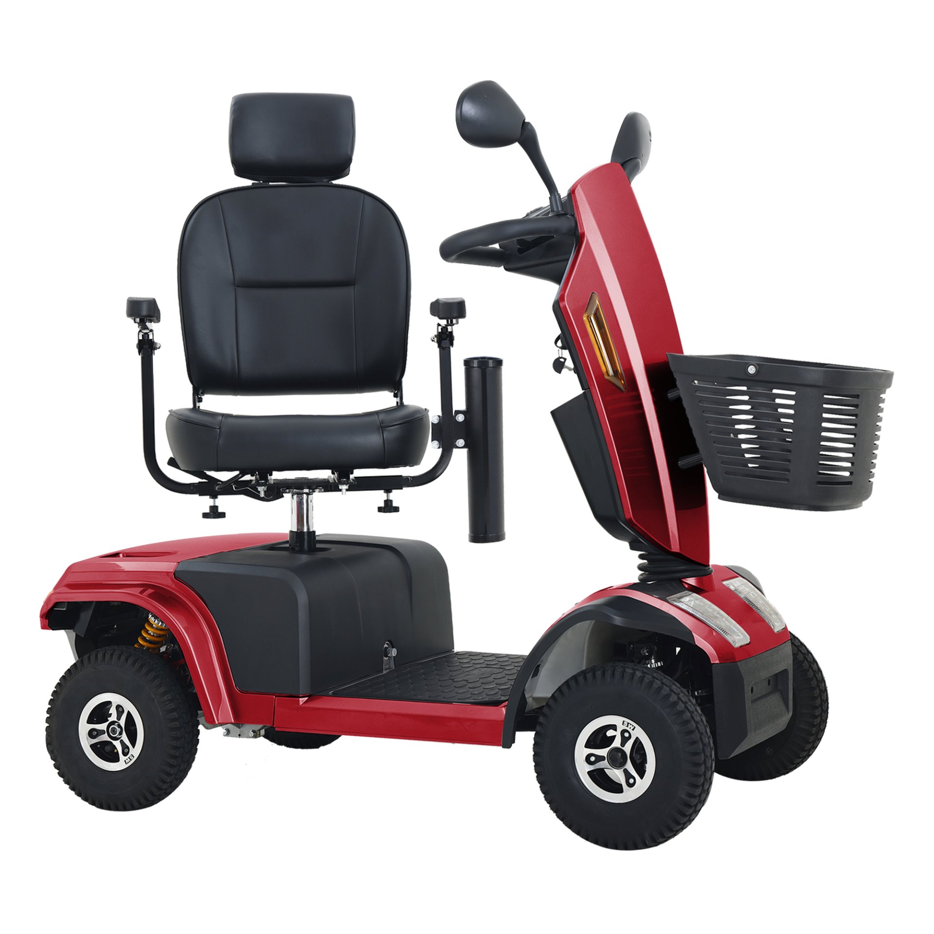 S500-Heavy Duty Mobility Scooter - Red / Black - Image 4
