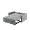 Modern Velvet Convertible Loveseat Futon Sofa With Pullout Bed, Reclining Backrest, Toss Pillows, And Pockets - Gray - Image 13