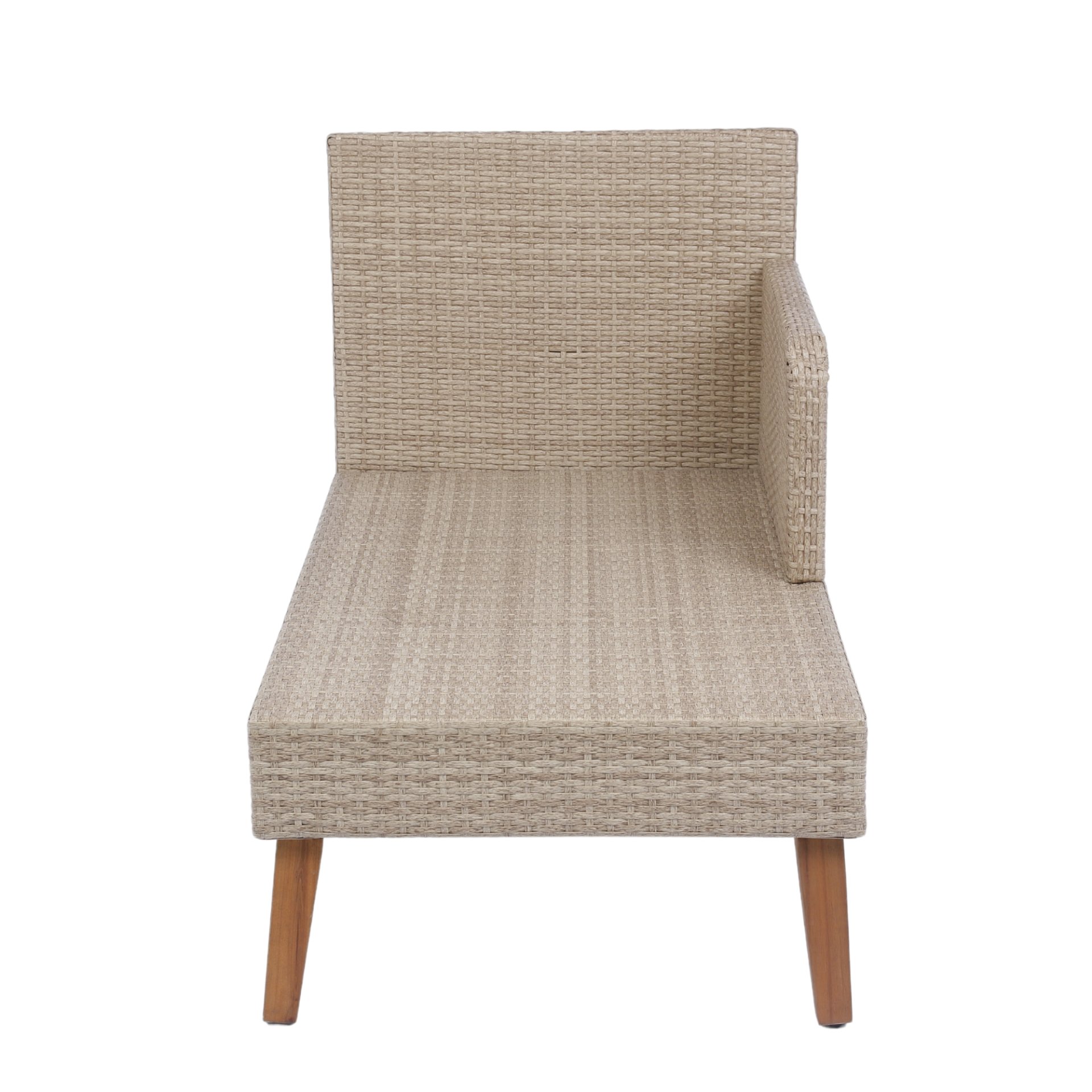 3 Piece Patio Sectional Wicker Rattan Outdoor Furniture Sofa Set Natural Wicker And Cushion - Yellow / Dark Gray - Image 10