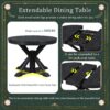 Functional Furniture Retro Style Dining Table Set With Extendable Table And 4 Upholstered Chairs For Dining Room And Living Room - Espresso - Image 8