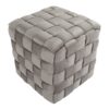 Square Braided Ottoman - Dark Gray - Image 3
