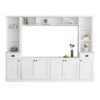 Minimalist - Entertainment Wall Unit Set With Bridge For TVs Up To 75", Ample Storage Space TV Stand With Adjustable Shelves - White - Image 9