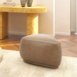 Pebble - Rounded Triangle Cocktail Ottoman - Tuscan Tan Brown