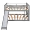 Full Over Full Bunk Bed With Ladder With Slide - Gray - Image 14