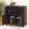 Wine Cabinet With Two Doors Removeable Wine Bottle Rack Metal Wine Glass Racks Four Shelves - Red Cocoa - Image 2