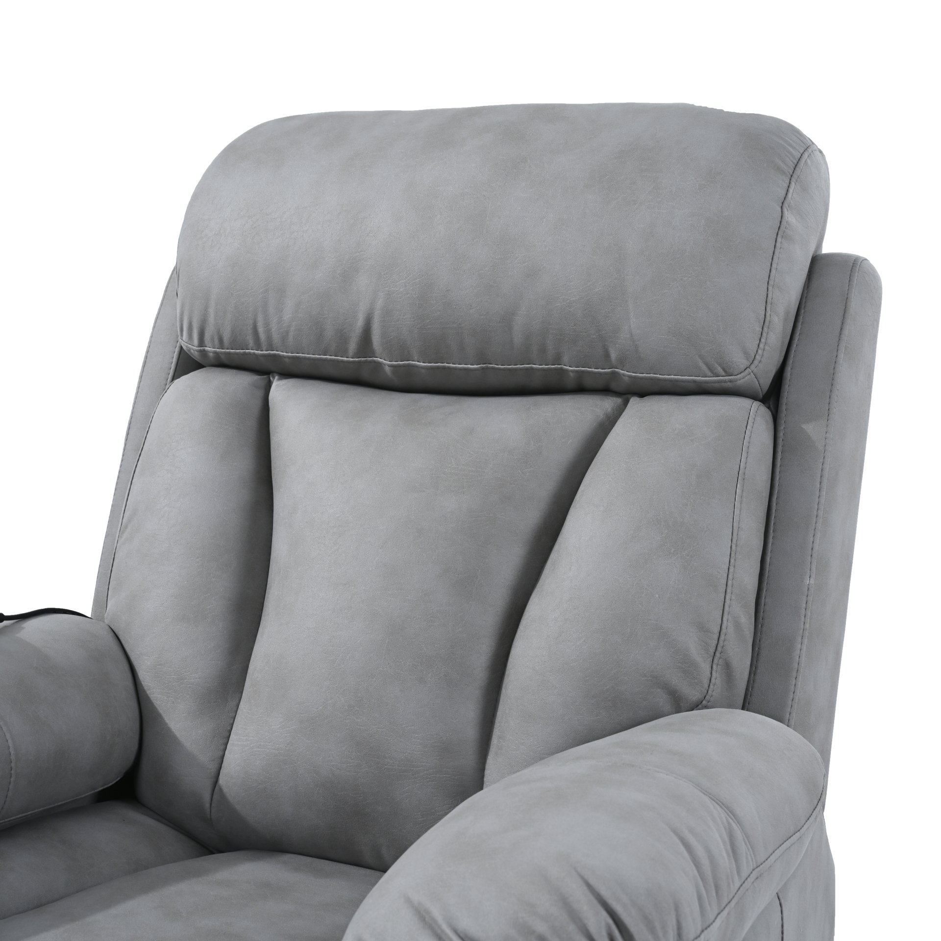 35.4" Electric Power Lift Recliner Chair, Fabric Recliner Chair, Home Theater Seating, Living Room Chair, Side Pocket, Remote Control - Light Gray - Image 21