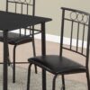 Dining Table Set, 5 Pieces Set, Small, Rectangular, Contemporary & Modern - Black - Image 4