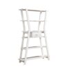 Modern Home Display Cabinet 4 Tier Open Shelving With Center Drawer - White Oak - Image 3