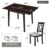 3 Piece Kitchen Dining Set With Drop Leaf Dining Table And 2 Dining Upholstered Chairs, Dining Room Set For Small Places - Espresso - Image 3
