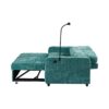 Modern Loveseat Pull Out Sofa Bed With Adjustable Backrest, Two Cup Holders, A Phone Holder, Three Charging Ports And Side Storage Pockets For Living Room - Teal - Image 23
