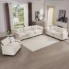 Comfortable Oversized 3 Piece Sofa Set With Single 2 Seater 3 Seater Sofas Corduroy - Beige - Image 17