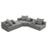 Oversized Modular L Shaped Sectional Sofa, Luxury Boucle Floor Couch Set, Convertible Sleeper Couch, Spacious Foam-Filled Sofa Bed, 3 Piece Free Combination - Gray - Image 3