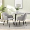 Contemporary Upholstered Woven- Dining Chairs - Fog Gray - Image 5