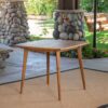 Modern Indoor Square Acacia Wood Dining Table With Toothpick Leg Design - Teak - Image 4