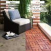 Acacia Wood Interlocking Deck Tiles Checker Pattern For Outdoor Flooring - Brown - Image 36
