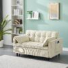 Upholstered Broaching Machine, Plank Support, Upholstered Frame Broaching Machine, Twin Bed - Beige - Image 3