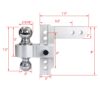 Alu - Adjustable Trailer Drop Hitch With 2" Receiver, 6" Adjustment - Silver - Image 3
