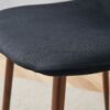 Luxury Simple Chair (Set of 4) Linen Cotton High Resilience Dining Chair With Metal Color Leg - Black / Walnut - Image 10