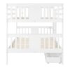 Full Over Full Bunk Bed With Drawers And Ladder For Bedroom - White - Image 2