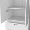 Armoire Wardrove, Hanging Rod, 2 Drawers, 1 Shelf - White - Image 4