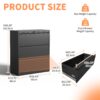 Modern 3 Drawer Lateral File Cabinet With Lock, Metal Filing For Legal / Letter / A4 / F4 - Brushed Nickel - Image 3