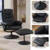 Recliner Chair With Ottoman 360° Swivel Massage Lounge Chair With 5 Point Vibration & Heated Seat 140° Adjustable Recliner - Black - Image 8