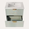 Modern Wall-Mounted Bathroom Vanity With 2 Drawers, Ideal For Small Bathrooms - Green - Image 16
