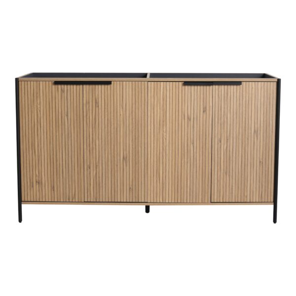 Modern Style 60" Freestanding Bathroom Vanity With Adjustable Shelves Coffee Plywood - Light Coffee