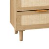 Modern Rattan Dresser With 6 Drawers For Bedroom And Living Room - Oak - Image 10