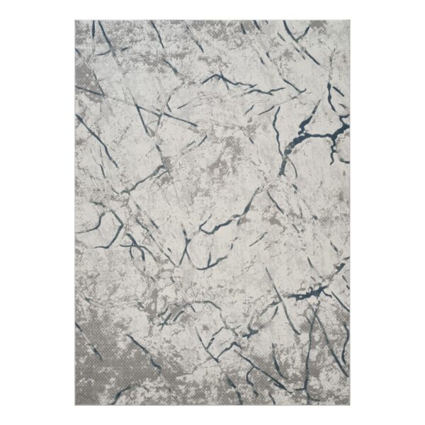 Geometrix - 2'7" X 9'10" Area Rug Runner With Geometric 3D Effect - Ivory / Gray