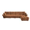 Modular 4 Seater Sofa With Ottoman, Configurable Frame In Premium, High Resilience Cushions - Burnt Orange - Image 18