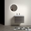 Alice - 30" Bathroom Vanity With Sink, Large Storage Wall Mounted Floating Bathroom Vanity For Modern Bathroom, One-Piece Sink Basin Without Drain And Faucet - Gray / White - Image 2