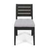 Patio Armless Dining Chair With Laid Back Slat Panel Design - Light Gray - Image 6