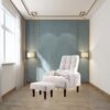 Recliner Soft Cozy Sofa Chair With Ottoman - Cream White - Image 8