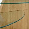 Modern Light Grain Double Layer Coffee Table Versatile Design, And Reinforced Glass, Oval Countertop - Transparent / Wood - Image 6