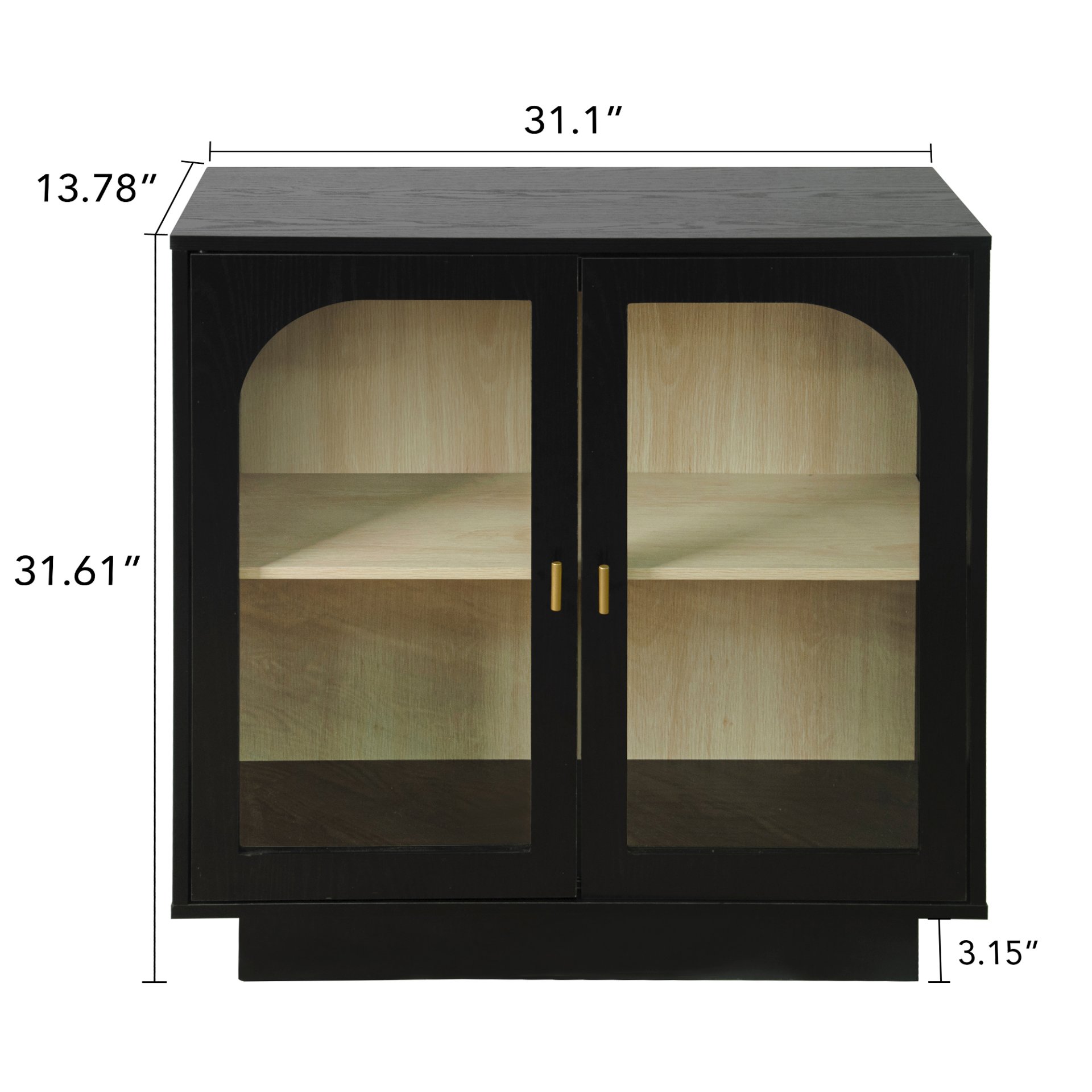 Storage Cabinet With Door For Living Room, Dining Room, Study - Black - Image 3