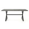 Rolando - Outdoor Aluminum Dining Table With Steel Frame - Gray / Black - Image 7