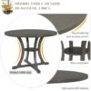 Retro Style 5 Piece Round Dining Table And Chair Set With Unique Legs And Hollow Chair Back - Gray - Image 9