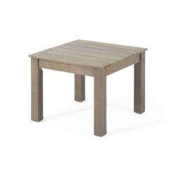 Halcyon - Outdoor Side Table With Slat Design And Acacia Wood Frame - Gray