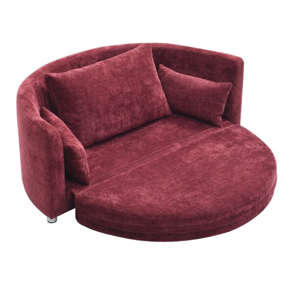 Multi-Functional Foldable Sleeper Sofa Bed, Floor Sofa Chair Bed, Circular Adjustable Futon Sitting And Sleeping Sofa - Burgundy