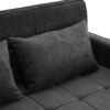 Contemporary Loveseat Sofa Bed Sleeper With Reversible Backrest Side Pockets USB Ports Phone Holder Chenille - Black - Image 27