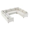 Modular Sectional Reversible U Shaped Couch Set, Free Combination Minimalist Style, Oversized 8 Seat Convertible Sofa - Cream - Image 4