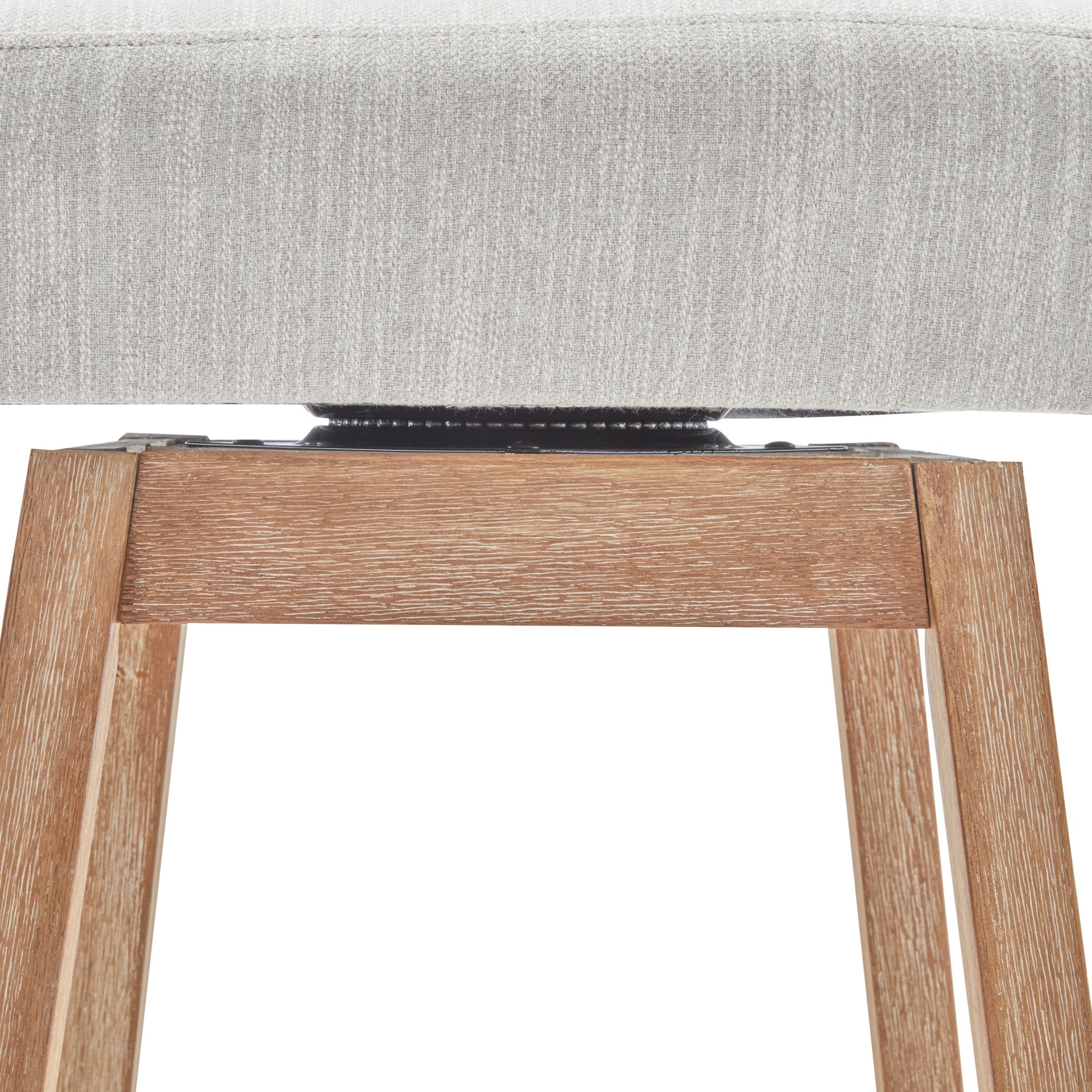 Swivel Counter Stools (Set of 2), Upholstered Counter Height Bar Stools With Solid Rubber Wood Frame, Backrest, Footrest, Armless Barstools For Home Bar, Kitchen Counter - Natural / Beige - Image 20