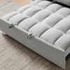 Modern Velvet Loveseat Futon Sofa Couch With Pullout Bed Reclining Backrest Toss Pillows 3 In 1 Convertible Sleeper Sofa Bed - Gray - Image 7