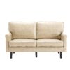 Mid Century Modern Loveseat Sofa, 2 Seater With USB & Removable Pillow Cover - Camel - Image 16