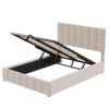 Full Size Upholstered Platform Bed With A Hydraulic Storage System - Beige - Image 15