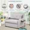 3 In 1 Pull Out Sofa Sleeper With Wing Table And USB Charge - Gray - Image 8