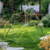 10 Sided Climbing Frame For Outdoor Playground With Colorful Climbing Stones 10Ft Metal Structure - Black / Green - Image 2