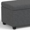 Avalon - Extra Large Storage Ottoman Bench - Slate Gray - Image 6