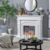 Round Hand Carved Rose Antique Mirror Frame, Wall Mirror For Live Space, Bathroom, Entryway Wall Decor - Black - Image 4
